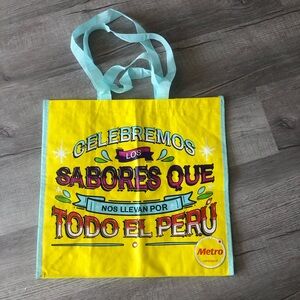 Cencosud Metro Yellow Reusable Shopper Tote Bag